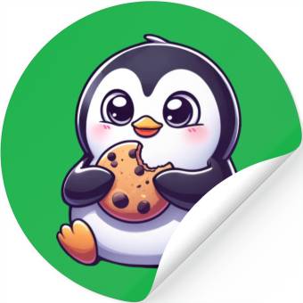Discover Penguin Cookie Sweet Dessert Biscuit Stickers