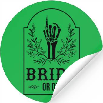 Discover Bride Or Die Skeleton Hand Gothic Bachelorette Stickers