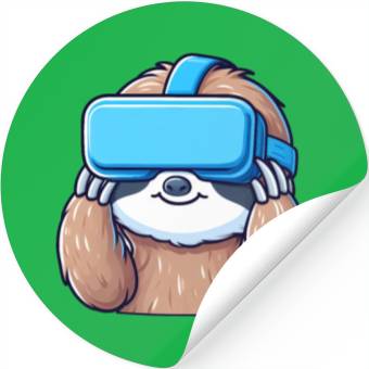 Discover Sloth as VR Gamer: Cool and Digital Stickers
