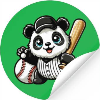 Discover Panda Baseball Player in Action Stickers