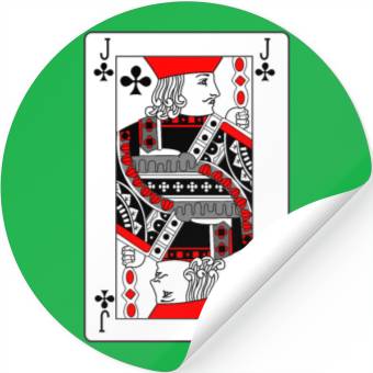 Discover Jack Playing card clover Stickers