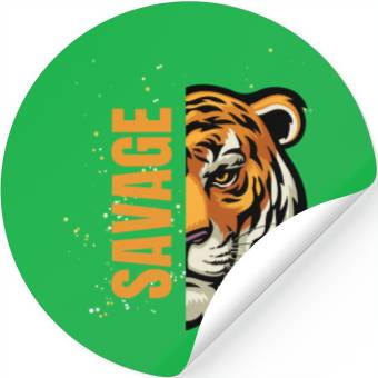 Discover Black Illustrative Savage Stickers