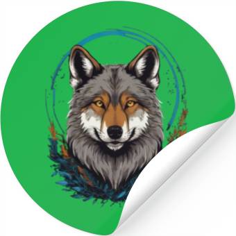 Discover Flag Wolves July Howling Wolf Stickers