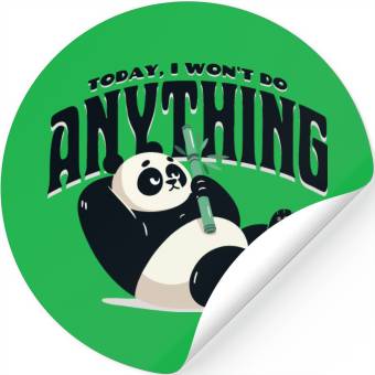 Discover Panda. Today, I won't do anything Stickers