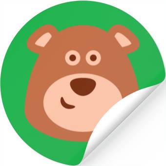 Discover Cute Smiling Bear, Funny, Cartoon Stickers