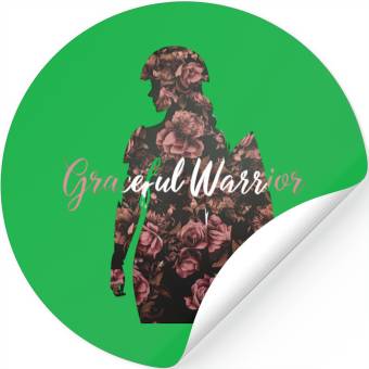 Discover Graceful Warrior Flower Background Design Stickers