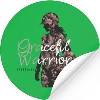 Discover Graceful Warrior Flower Background Design Stickers