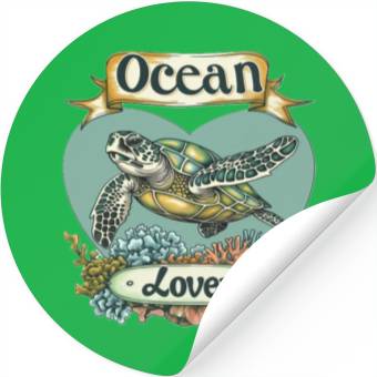 Discover Ocean Lover Sea Turtle Stickers