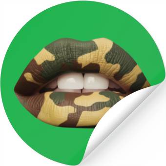 Discover Camo Lips Stickers