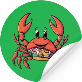 Discover Retro Cartoon Crab Stickers