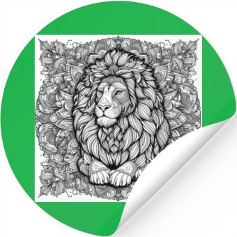 Discover Lion Mandala Stickers