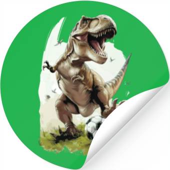 Discover Soccer Player Dinosaur Stickers