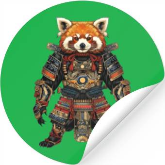 Discover Samurai style red panda Stickers