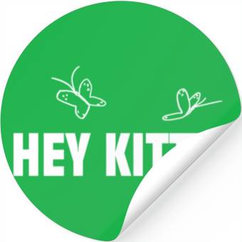 Discover Hey kitty title Black Stickers