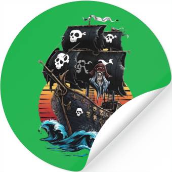 Discover Creepy Sailing Ship Stickers