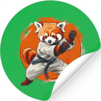 Discover Red panda karate fighting style Stickers