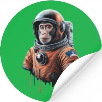Discover Space Monkey Astronaut Adventure Awaits Stickers