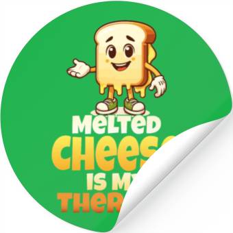 Discover Melted Cheese Is My Therapy Stickers