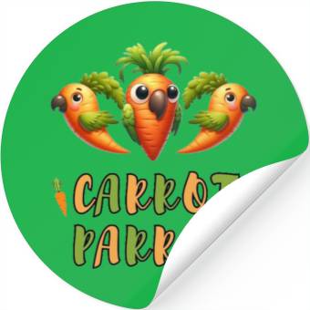Discover funny carrot parrot Stickers