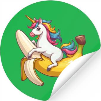 Discover Unicorn on banana Stickers