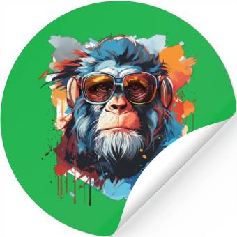 Discover Monkey Head In Cool Stickers