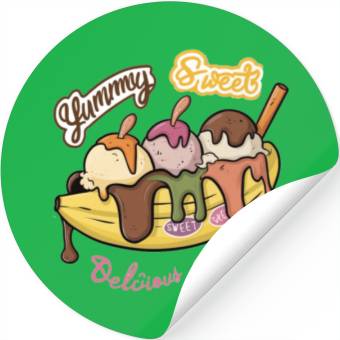 Discover banana split-Delicious sweet Stickers