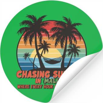 Discover Chasing Sunsets in Malibu Stickers