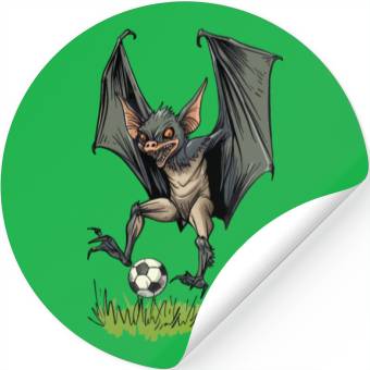 Discover Bat playing Soccer Ball Bats Stickers
