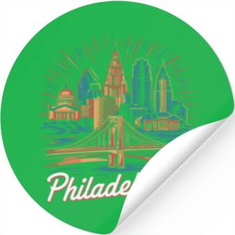 Discover Philadelphia Skyline Stickers