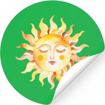 Discover Mystical Sun with a Face Stickers