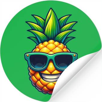 Discover Cool Pineapple with Sunglasses Kawaii Stickers