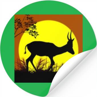 Discover deer sunset Stickers