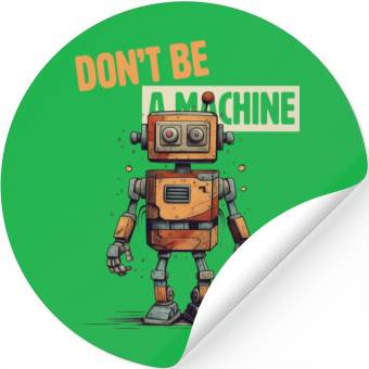Discover Don't Be a Machine Robot Stickers