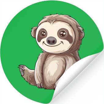 Discover Charming Smiling Sloth Graphic Stickers