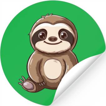 Discover Adorable Smiling Sloth Graphic Stickers
