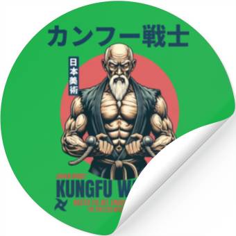 Discover kungfu warrior master Stickers