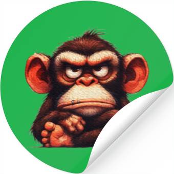 Discover animals grumpy ape monkey Stickers