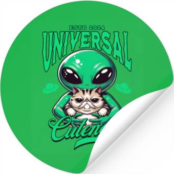 Discover Intergalactic Cat and extraterrestrial Alien Stickers
