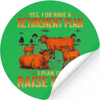 Discover Farmer Beef Cows Retirement Plan Stickers