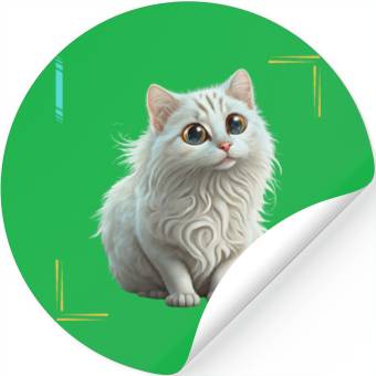 Discover Cute White Cat Stickers