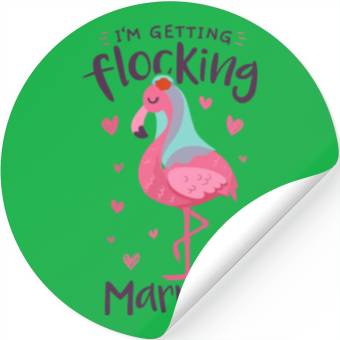 Discover Flamingo Bride Flocking Married Matching Stickers