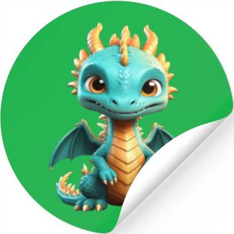 Discover Chibi green dragon Stickers
