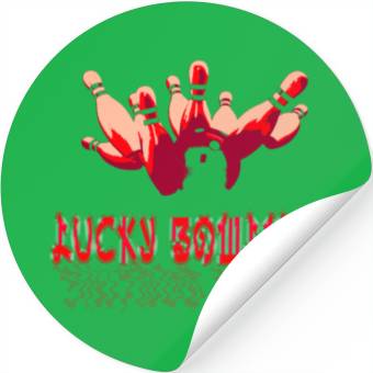 Discover Toon red lucky bowling Ball cracker Stickers