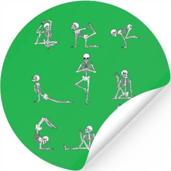 Discover Yoga Skeleton Fan Stickers