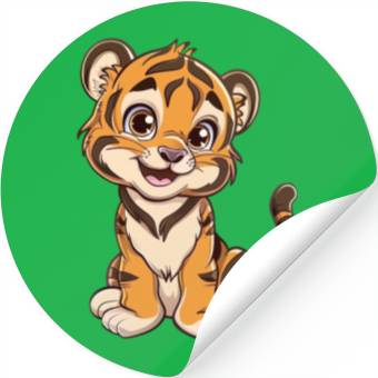 Discover Adorable Smiling Tiger Cub Stickers