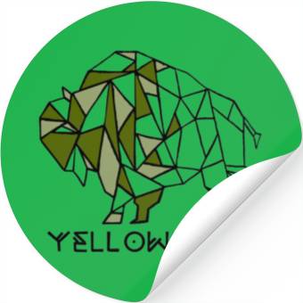 Discover Army Green YStone Bison Design Stickers