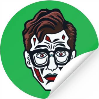 Discover Nerdy Nerd Sad Clown Face Stickers