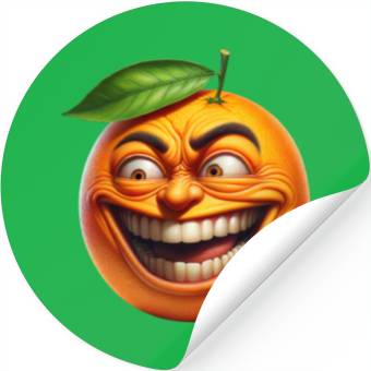 Discover Crazy Orange a Comically Exaggerated Face Stickers