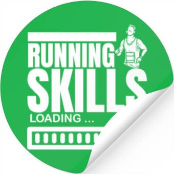 Discover Running Skills Loading Funny Marathon Running Stickers