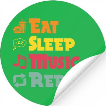 Discover Eat Sleep Music Repeat Stickers